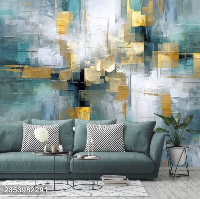 3D Фотошпалери, Геометрія у ніжних тонах, 2353982291