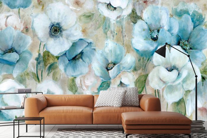 3D Фотошпалери 3Д Акварельні квіти