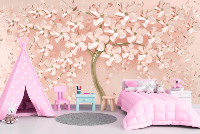 3D Фотошпалери 3Д Рожеве дерево