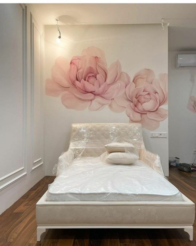 Фотошпалери: Ніжні квіти в спальню, 3DF-20250425-38