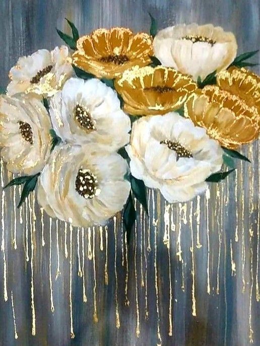 Фотошпалери: Намальовані квіти, 3DF-20250425-44