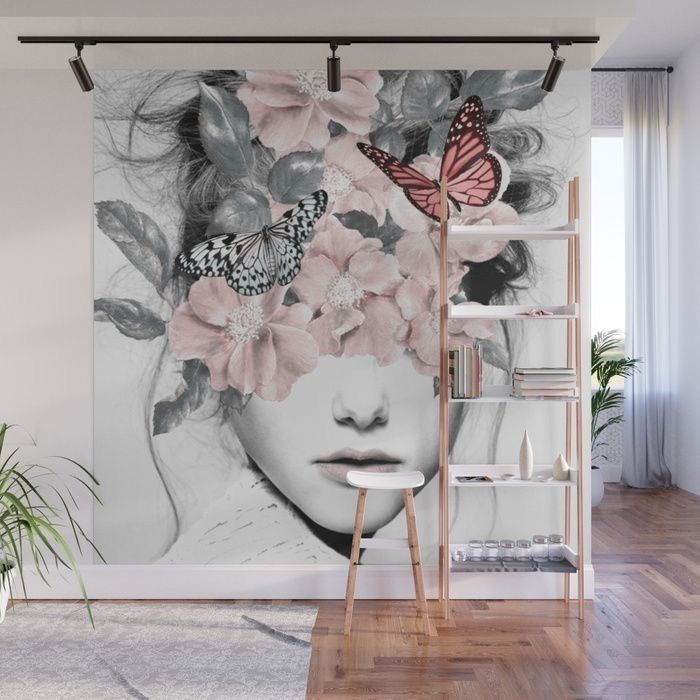 Фотошпалери: Обличчя в метеликах, 3DF-20250425-64