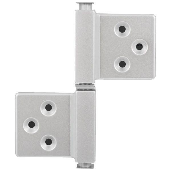 Петля накладна-метелик ALDEGHI 143 Q (КВАДРАТНА) AL, срібло мат