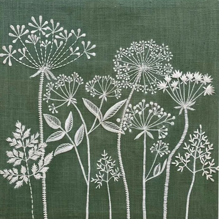 Фотошпалери: Суцвіття та листя на зеленому тлі, A-250825-0002