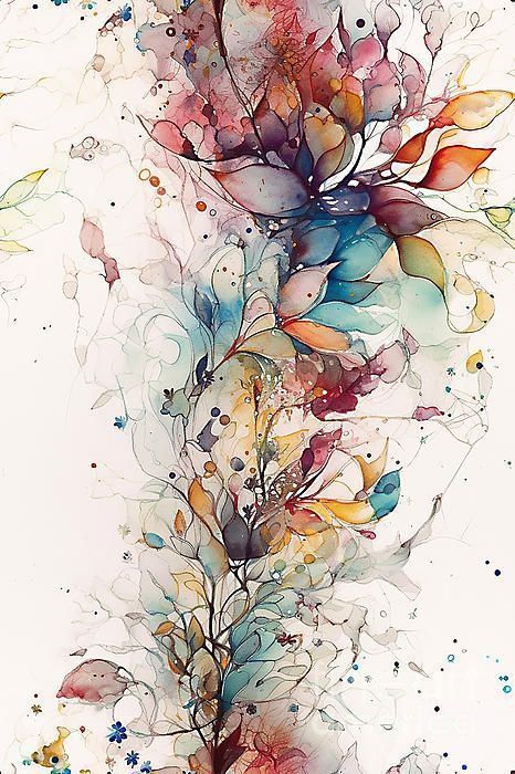 Фотошпалери: Візерунок з квітів та листя, A-250825-0012