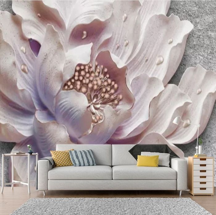 3D Фотошпалери, Велика квітка з росою, DE212202447