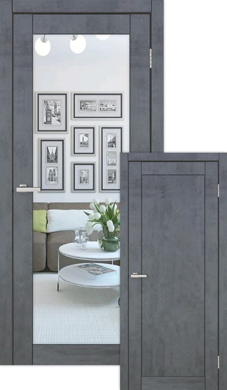Міжкімнатні двері Europe Doors, ЗАХІДНА ЄВРОПА, НОРВЕГІЯ, ПВХ, ТЕМНИЙ БЕТОН, ED_0011