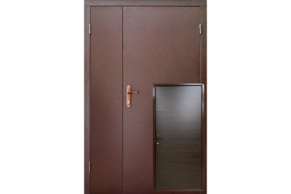 Вхідні двері SOVA, Модель ЕКОНОМ Метал/ДСП (2 замка, 1 контур) Колір КОРИЧНЕВИЙ Розміри: 1200*2040 L-R