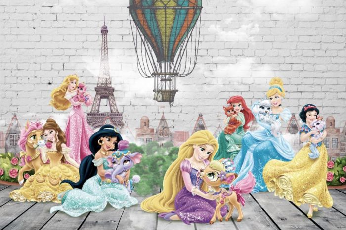 Фотошпалери: Принцеси на тлі графіті на цегляній стіні, CH-33158