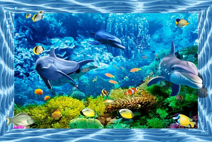 3D Фотошпалери 3Д Чарівний дельфінарій