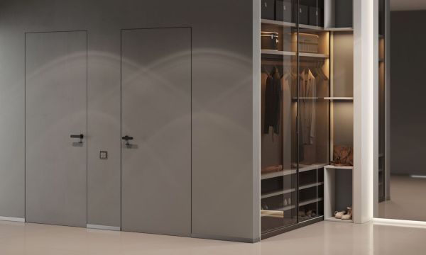 Міжкімнатні двері HYGGE INVISION INSIDE ALUM чорний 2010/813*3