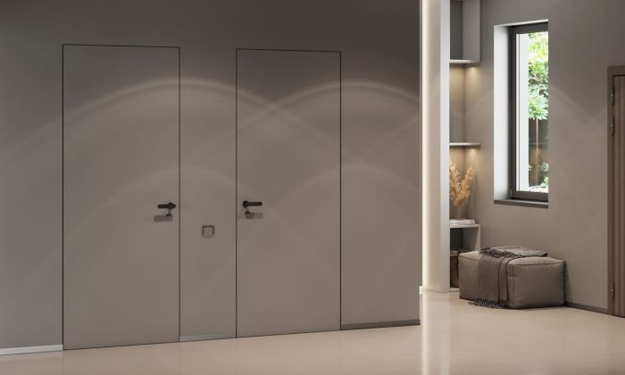 Міжкімнатні двері HYGGE INVISION INSIDE ALUM чорний 2010/713*3