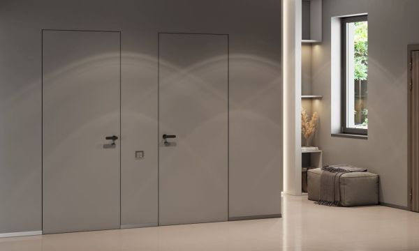 Міжкімнатні двері HYGGE INVISION INSIDE ALUM чорний 2010/813*3