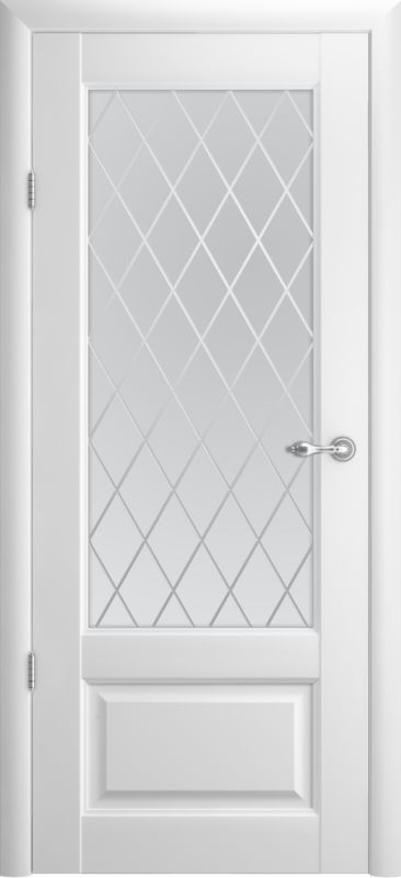 LuxDoors, ЛУВР-1 VINIL БІЛИЙ зі склом ромб