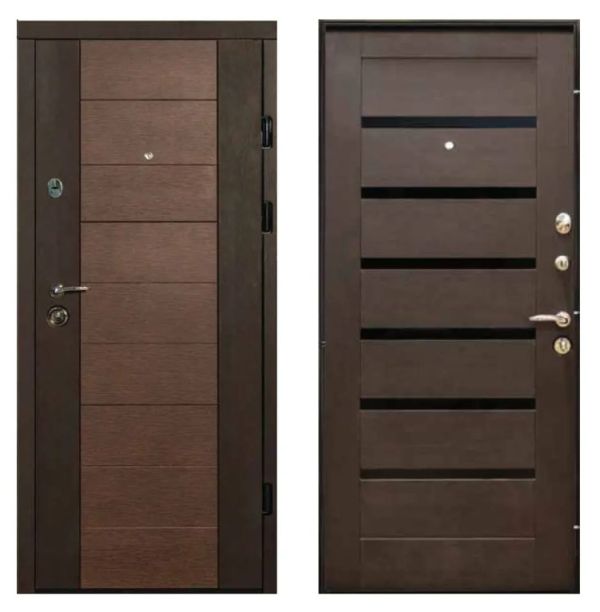 Двері вхідні, Тип-3 КВАРТИРА, Венге магія 600 / Венге Південний 608 960 R Ліннея BLK, 124777