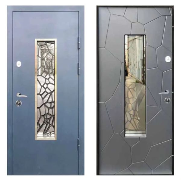 Двері вхідні, Тип-4 ВУЛИЦЯ, RAL B020 / Графіт 142 Вінорит KALE K19 860 L Синій короб RAL B020, 134268