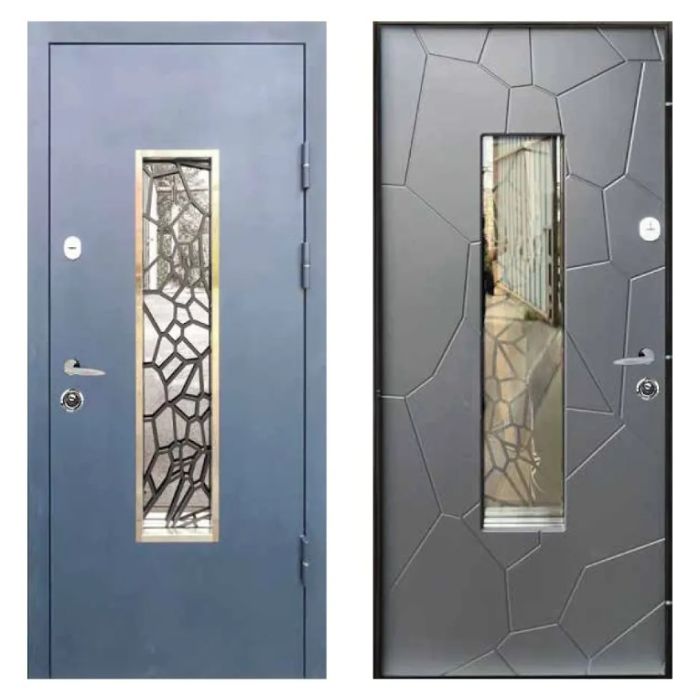 Двері вхідні, Тип-4 ВУЛИЦЯ, RAL B020 / Графіт 142 Вінорит KALE K19 860 L Синій короб RAL B020, 134268