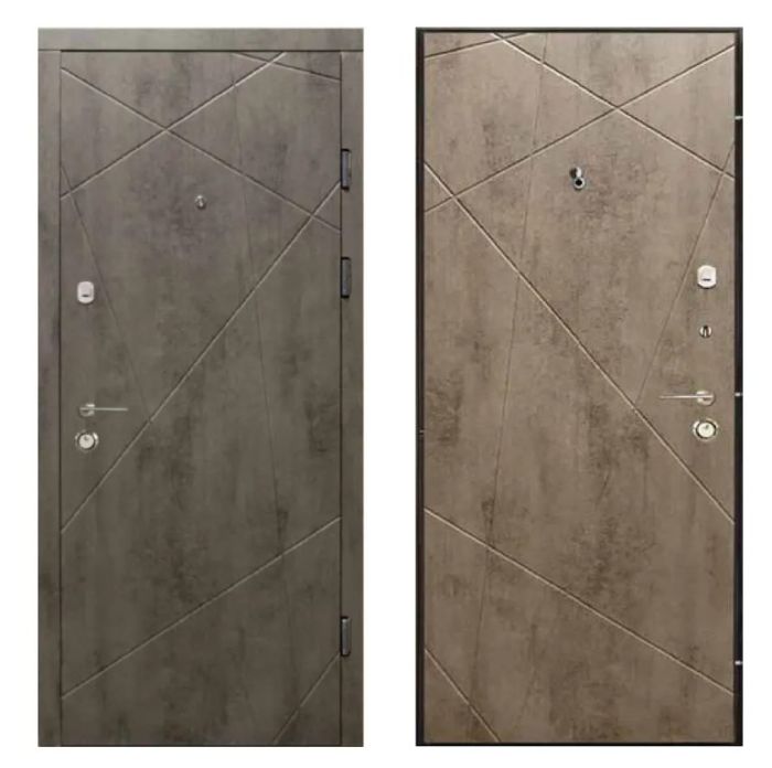 Двері вхідні, Тип-2 КВАРТИРА, Бетон темно сірий / Бетон світло сірий 100 KALE 860 R RAL 9005 NEW, 138329
