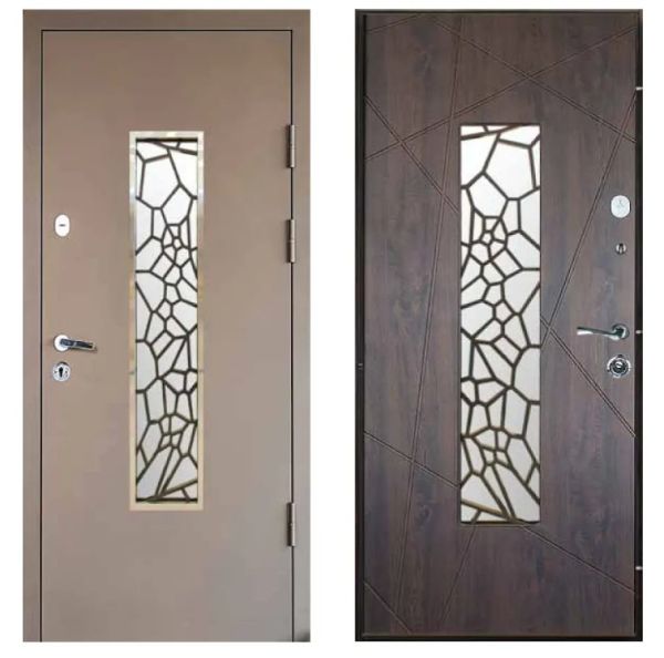 Двері вхідні, Тип-4 ВУЛИЦЯ, метал RAL N291 К19 / Дуб Бронзовий 100 Вінорит 960 L RAL N291 К19 NEW, 138351