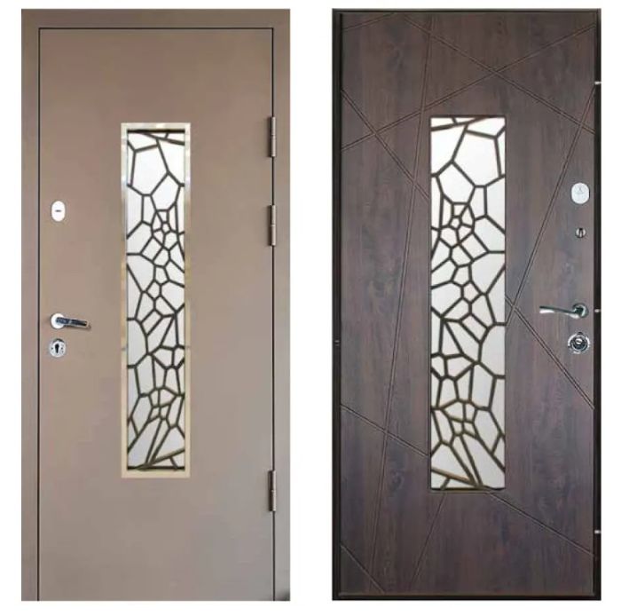 Двері вхідні, Тип-4 ВУЛИЦЯ, метал RAL N291 К19 / Дуб Бронзовий 100 Вінорит 960 L RAL N291 К19 NEW, 138351