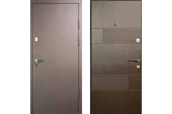 Двері вхідні, Тип-4 ВУЛИЦЯ, метал  RAL N291 / Венге Південний 121 Вінорит 960 R RAL N291 NEW, 138444