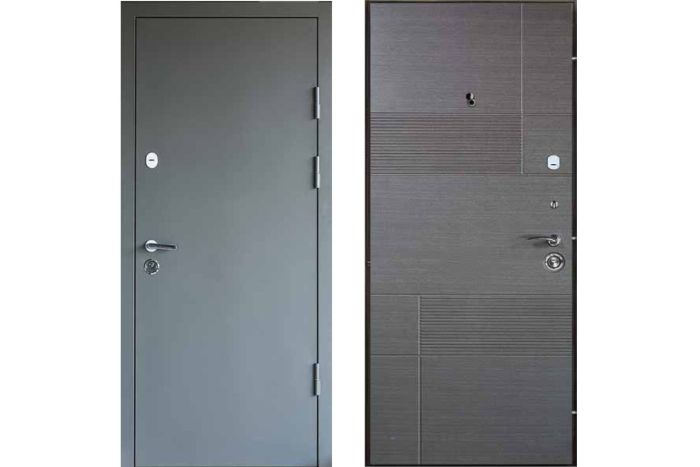 Двері вхідні, Тип-4 ВУЛИЦЯ, метал RAL R021 / Венге горизонт Сірий 121 Вінорит 960 L RAL R021 NEW, 138457