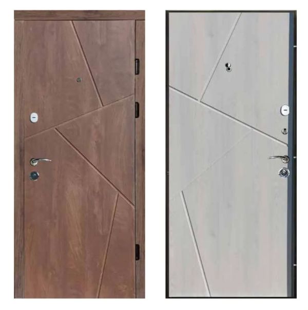 Двері вхідні, Тип-2 КВАРТИРА, Спил дерева Коньячний / Сосна прованс 169 KALE 960 R RAL 9005 NEW, 138846