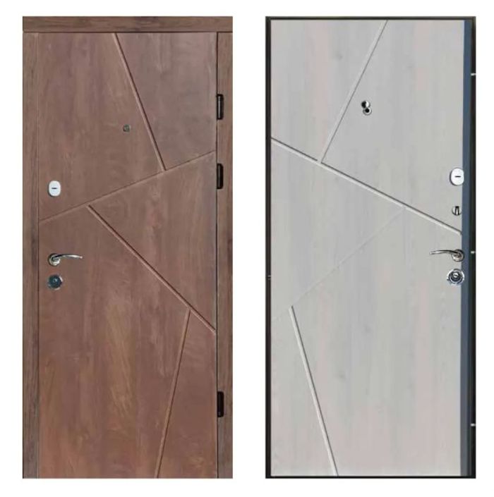 Двері вхідні, Тип-2 КВАРТИРА, Спил дерева Коньячний / Сосна прованс 169 KALE 960 R RAL 9005 NEW, 138846