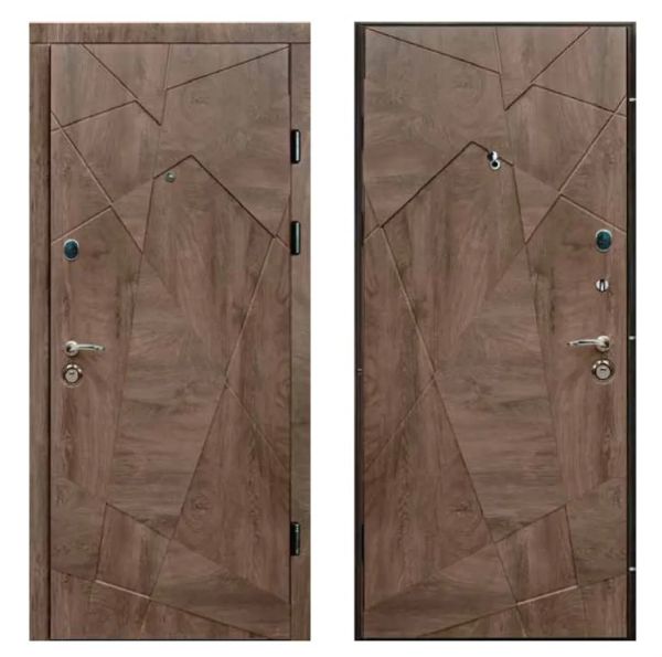 Двері вхідні, Тип-2 КВАРТИРА, Спил дерева Коньячний 619 NEW 860 L, 139063