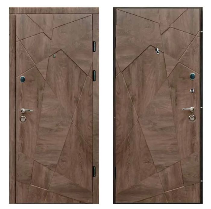 Двері вхідні, Тип-2 КВАРТИРА, Спил дерева Коньячний 619 NEW 860 L, 139063