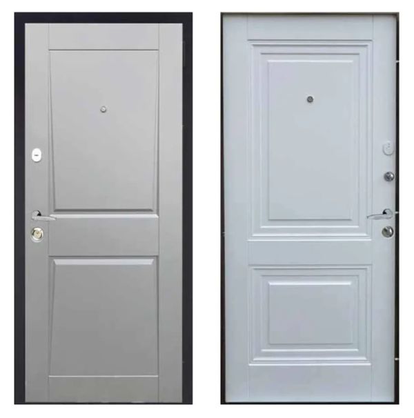 Двері вхідні, Тип-3 КВАРТИРА, Елегант Сірий софт 338 / Супермат Білий 613 960 R RAL9005 NEW, 139534