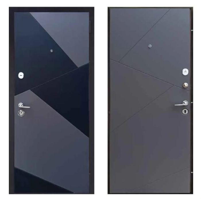 Двері вхідні, Тип-2 КВАРТИРА, Софт-тач Чорний / Соф-тач Елегант. сер 629 KALE(860 R RAL 9005 NEW, 141380