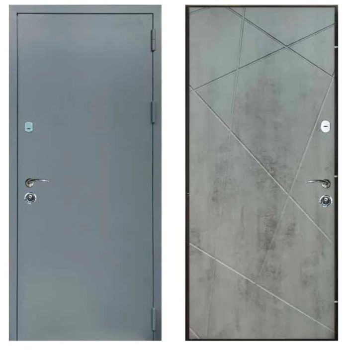 Двері вхідні, Тип-9.2 ВУЛИЦЯ, метал RAL 7024/Бетон Темний 100 960 R RAL 7024 Сірий короб, 142959