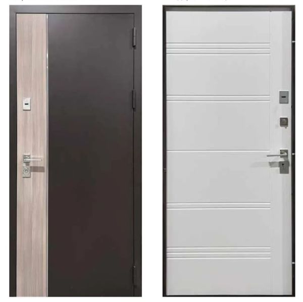 Двері вхідні, Тип-16 ВУЛИЦЯ, Дуб кантрі Метал 902 / Супермат Білий 140 NEW Прямокут Фурнітура 960 R, 145767