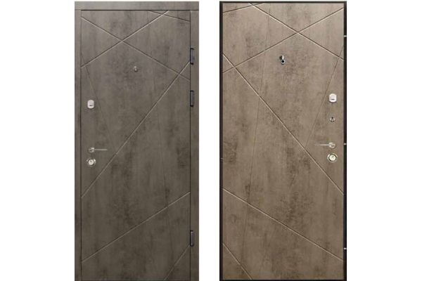 Двері вхідні, Тип-2 КВАРТИРА, Бетон темно сірий 100 / Бетон світло сірий 102 KALE 960 R RAL 9005 NEW, 152584