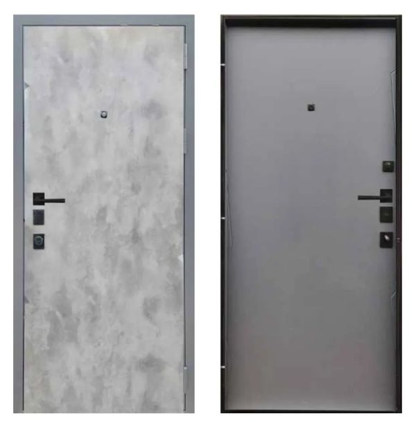 Двері вхідні, Тип-13 КВАРТИРА, Сланець темний 300 / Антрацит 196 Mottura Чорна Фурнітура 960 L RAL 7024, 152559