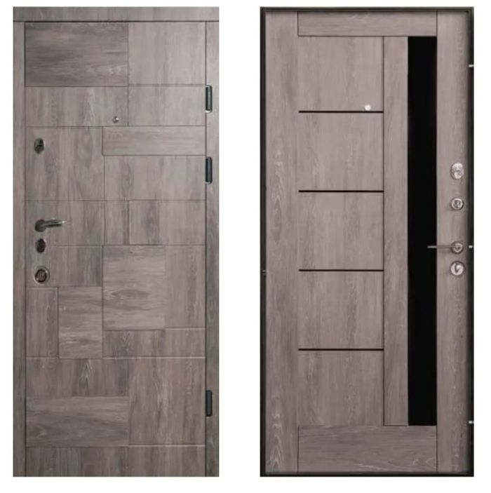 Двері вхідні, Тип-3 КВАРТИРА, Дуб шато Еко 601 / Дуб шато Еко 605 Грета BLK 960 R NEW, 138338