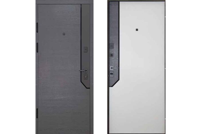 Двері вхідні, Тип-2 КВАРТИРА, Титан горизонт / Шелл горизонт 641.1 Чорна Фурнітура 960 L NEW, 152582